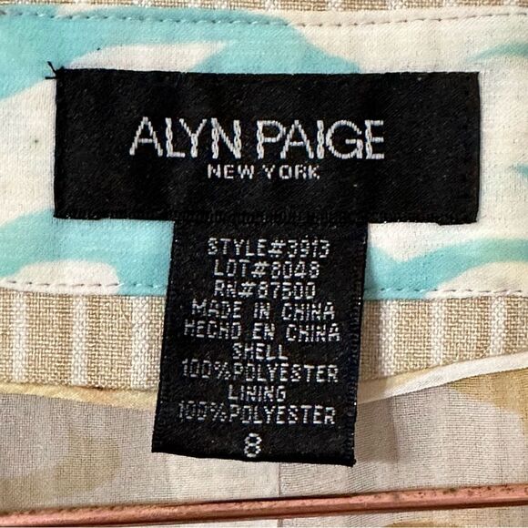 Alyn Paige New York Pinstripe Beige Dress Pants and Jacket Suit Sz 8 - Picture 3 of 10